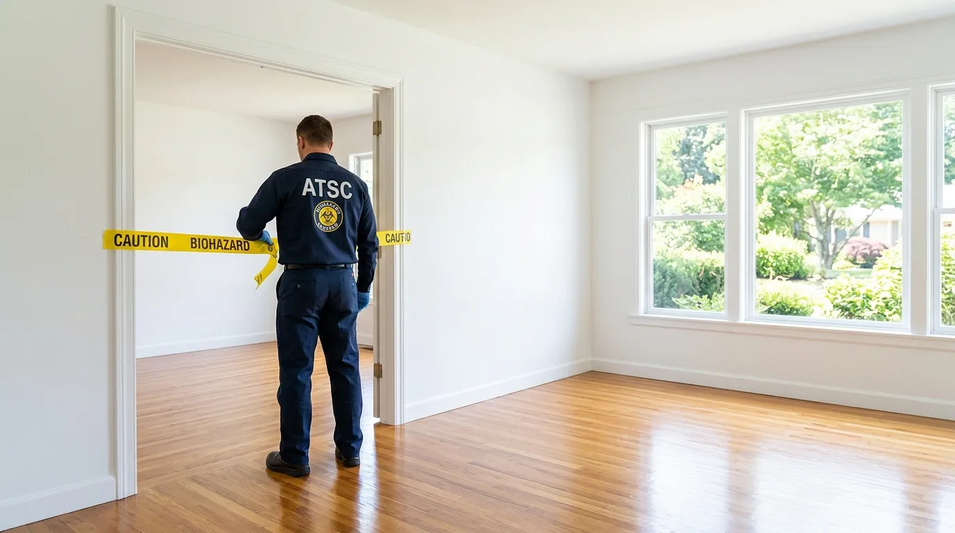 Certified biohazard cleanup crew performing Decomposition Cleanup in Queens